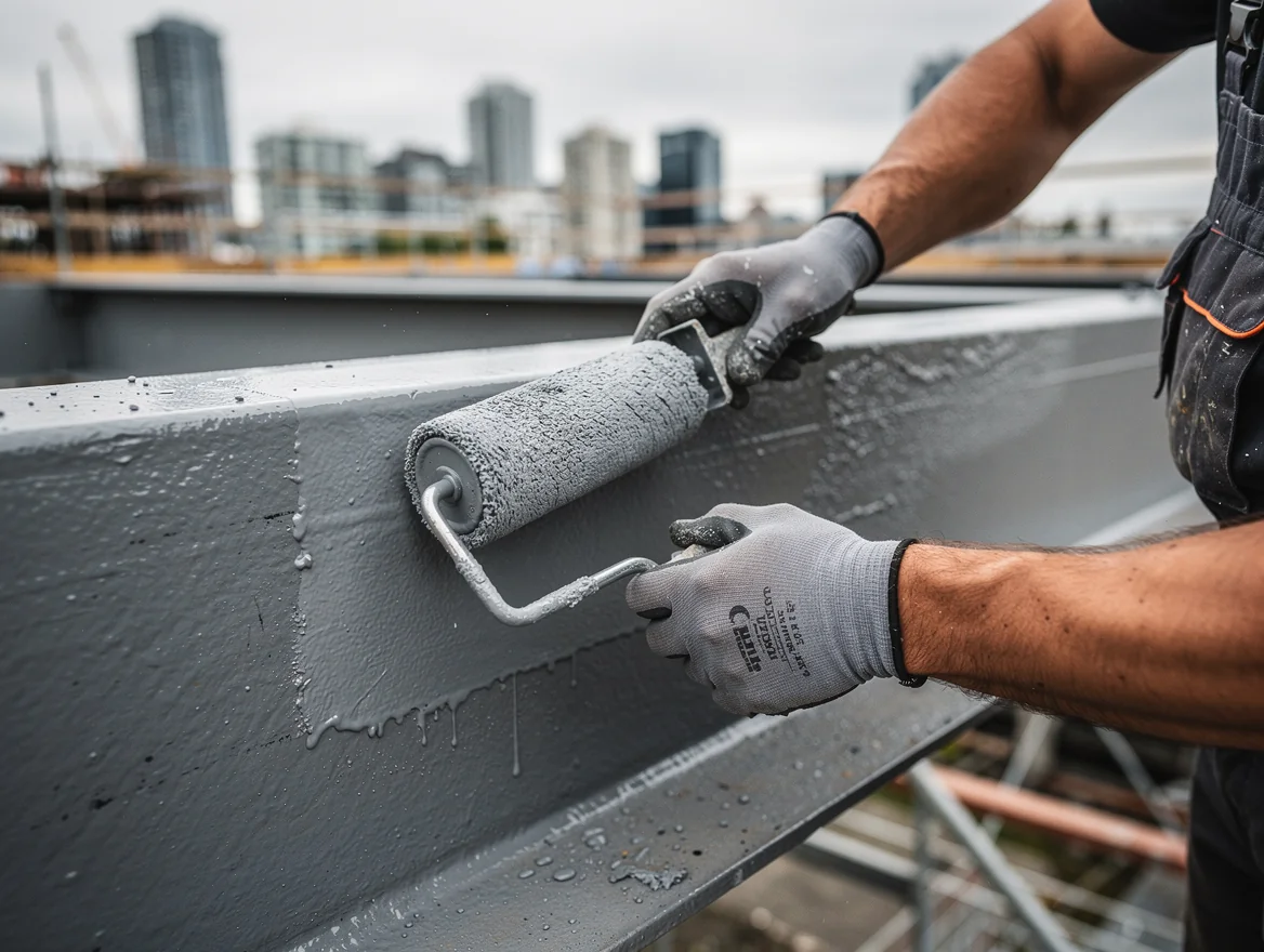 Priming bare blasted steel to prevent flash rust