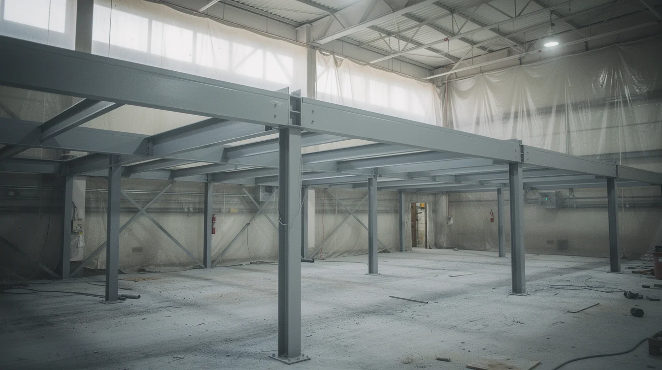 Industrial coating prep on blasted structural steel by Vancouver Pro Sandblasting