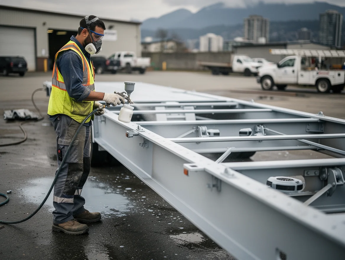 Priming a blasted frame after marine and auto blasting